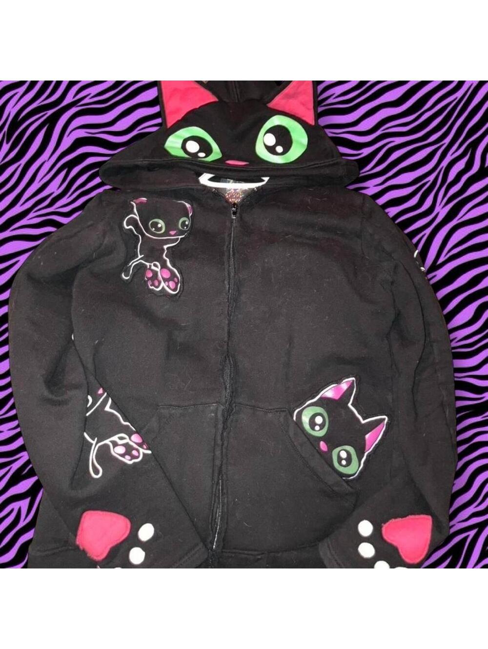 Hot Topic Women's Black and Multi Coat